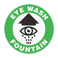 "Eye Wash Fountain" Floor Sign, Adhesive, English with Pictogram Rideout Tool & Machine Inc.