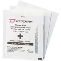 Gaze Dynamic, Tampon, 3" lo x 3" la, St&eacute;rile, Dispositif m&eacute;dical Classe 1 Rideout Tool & Machine Inc.