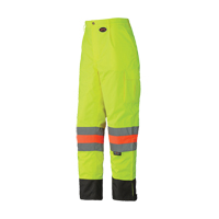 6039 Pantalon de s&eacute;curit&eacute; imperm&eacute;able pour le contr&ocirc;le de la circulation, Polyester, T-petit, Jaune lime haute visibilit&eacute; Rideout Tool & Machine Inc.