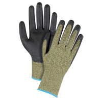 Gants &eacute;lastiques sans coutures r&eacute;sistants &agrave; la coupe noir & jaune, Taille T-Grand/10, Calibre 13, Rev&ecirc;tement Mousse de nitrile, Enveloppe en Aramide, ASTM ANSI niveau A6 Rideout Tool & Machine Inc.