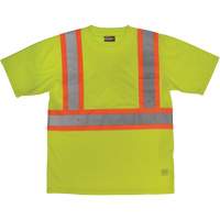 Short-Sleeved Safety T-Shirt with Pocket, Polyester, Large, High Visibility Lime-Yellow Rideout Tool & Machine Inc.