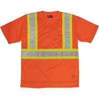Short-Sleeved Safety T-Shirt with Pocket, Polyester, Large, High Visibility Orange Rideout Tool & Machine Inc.