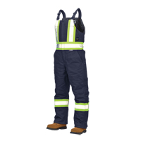 Salopettes de s&eacute;curit&eacute; doubl&eacute;e en canevas, Coton, Grand, Bleu marine Rideout Tool & Machine Inc.