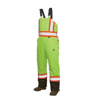 Salopettes de s&eacute;curit&eacute; doubl&eacute;e, Polyester/Polyur&eacute;thane, Grand, Jaune lime haute visibilit&eacute; Rideout Tool & Machine Inc.