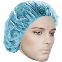 Bouffant Caps, Polypropylene, 18", Blue Rideout Tool & Machine Inc.