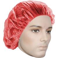 Bouffant Caps, Polypropylene, 21", Red Rideout Tool & Machine Inc.