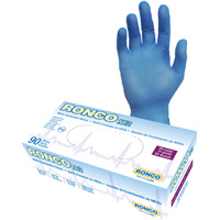 Disposable Gloves, 2X-Large, Nitrile, 4-mil, Powder-Free, Blue Rideout Tool & Machine Inc.