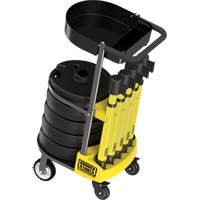 PLUS Barrier Post Cart Kit with Tray, 75' L, Metal, Yellow SGI790 | Rideout Tool & Machine Inc.