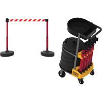 PLUS Barrier Post Cart Kit with Tray, 75' L, Metal, Yellow SGI806 | Rideout Tool & Machine Inc.