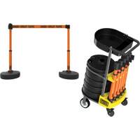 PLUS Barrier Post Cart Kit with Tray, 75' L, Metal, Orange SGI810 | Rideout Tool & Machine Inc.