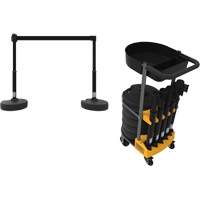 PLUS Barrier Post Cart Kit with Tray, 75' L, Metal, Black SGI812 | Rideout Tool & Machine Inc.