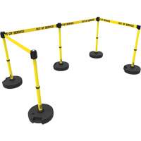 PLUS Barrier Post Set X5, Plastic, 42" H, Yellow Tape, 15' Tape Length Rideout Tool & Machine Inc.