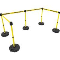 PLUS Barrier Post Set X5, Plastic, 42" H, Yellow Tape, 15' Tape Length Rideout Tool & Machine Inc.