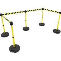 PLUS Barrier Post Set X5, Plastic, 42" H, Yellow Tape, 15' Tape Length Rideout Tool & Machine Inc.