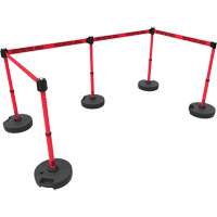 PLUS Barrier Post Set X5, Plastic, 42" H, Red Tape, 15' Tape Length Rideout Tool & Machine Inc.