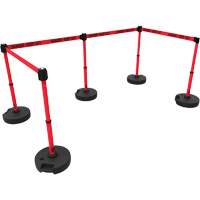 PLUS Barrier Post Set X5, Plastic, 42" H, Red Tape, 15' Tape Length Rideout Tool & Machine Inc.
