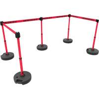 Ensemble de cinq montants pour barri&egrave;re PLUS, Plastique, 42" h, Ruban Rouge, Longueur du ruban 15' Rideout Tool & Machine Inc.