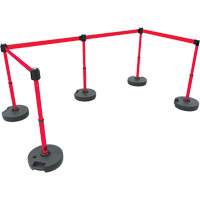 Ensemble de cinq montants pour barri&egrave;re PLUS, Plastique, 42" h, Ruban Rouge, Longueur du ruban 15' Rideout Tool & Machine Inc.