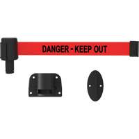 PLUS Wall Mount Barrier System, Plastic, Screw Mount, 15', Red Tape SGI953 | Rideout Tool & Machine Inc.