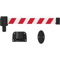 PLUS Wall Mount Barrier System, Plastic, Screw Mount, 15', Red and White Tape SGI957 | Rideout Tool & Machine Inc.