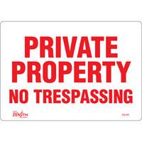 Enseigne Private Property, 7" x 10", Vinyle, Anglais Rideout Tool & Machine Inc.