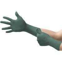 Gants Dura Flock, Petit, Nitrile, 8 mils, Sans poudre, Vert Rideout Tool & Machine Inc.