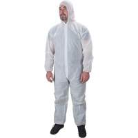 Hooded Coveralls, X-Large, White, Polypropylene Rideout Tool & Machine Inc.