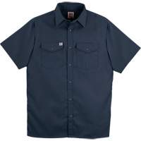 Twill Short-Sleeved Work Shirt with Snap, Men's, Small, Navy Blue Rideout Tool & Machine Inc.
