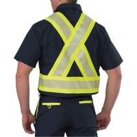 Ripstop High Visibility Short Sleeved Shirt, Polyester, Small, Navy Blue Rideout Tool & Machine Inc.