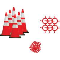 Traffic Cone & Chain Kit, 28", Orange, 4" & 6" Reflective Collar(s) SGO165 | Rideout Tool & Machine Inc.