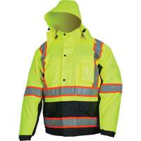 Insulated High Visibility Jacket, Polyester/Polyurethane, High Visibility Lime-Yellow, Small SGO747 | Rideout Tool & Machine Inc.