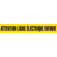 Barricade Tape, French, 3" W x 1000' L, 2 mils, Black on Yellow SGO962 | Rideout Tool & Machine Inc.