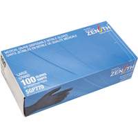 Puncture-Resistant Medical-Grade Disposable Gloves, Large, Nitrile, 5-mil, Powder-Free, Black, Class 2 Rideout Tool & Machine Inc.