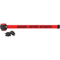Wall Mount Barrier, Plastic, Magnetic Mount, 30', Red Tape SGQ810 | Rideout Tool & Machine Inc.