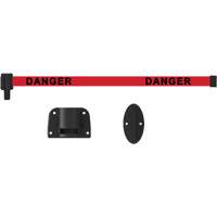 Plus Wall Mount Barrier System, Plastic, Screw Mount, 15', Red Tape Rideout Tool & Machine Inc.