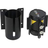 Wall Mount Barrier with Magnetic Tape, Steel, Screw Mount, 7', Black and Yellow Tape Rideout Tool & Machine Inc.