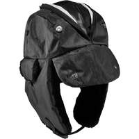 N-Ferno&reg; Zippered Trapper Hat, Polyurethane/Satin Lining, Medium/Small, Black Rideout Tool & Machine Inc.