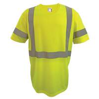 Short Sleeve Safety T-Shirt, Polyester, 2X-Large, High Visibility Lime-Yellow Rideout Tool & Machine Inc.