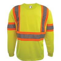 Long Sleeve Safety Shirt, Polyester, 2X-Large, High Visibility Lime-Yellow Rideout Tool & Machine Inc.