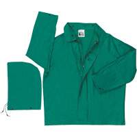 Dominator Limited Flammability Rain Jacket, Polyester/PVC, Large, Green Rideout Tool & Machine Inc.