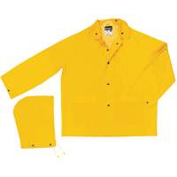 Imperm&eacute;able de s&eacute;rie classique avec capuchon amovible, Polyester/PVC, Grand, Jaune Rideout Tool & Machine Inc.