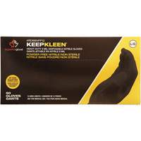 Gants jetables KeepKleen, Grand, Nitrile, 8 mils, Sans poudre, Noir Rideout Tool & Machine Inc.