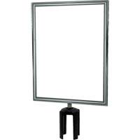 Heavy-Duty Vertical Sign Holder with Tensabarrier<sup>®</sup> Post Adapter, Polished Chrome SGU844 | Rideout Tool & Machine Inc.