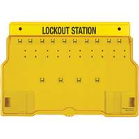 Trilingual Covered Lock Station, None Padlocks, 10 Padlock Capacity, Padlocks Not Included SGW124 | Rideout Tool & Machine Inc.