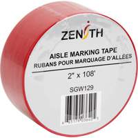 Aisle Marking Tape, 2" x 108', PVC, Red Rideout Tool & Machine Inc.