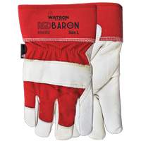 Gants d'ajusteur Red Baron, Grand, Paume en Cuir fleur de vache, Doublure en Tissu-laine Rideout Tool & Machine Inc.