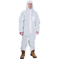 Hooded Coveralls, Medium, White, SMS Rideout Tool & Machine Inc.