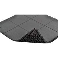 Cushion-Ease<sup>®</sup> Interlocking Anti-Fatigue Mat, Pebbled, 3' x 3' x 3/4", Black, Natural Rubber SGX894 | Rideout Tool & Machine Inc.