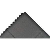 Cushion-Ease&reg; Interlocking Anti-Fatigue Mat, Pebbled, 3' x 3' x 3/4", Black, Natural Rubber Rideout Tool & Machine Inc.