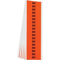 "DC" Conduit & Voltage Labels, 1/2" x 2-1/4", Cloth/Vinyl, English SGY003 | Rideout Tool & Machine Inc.